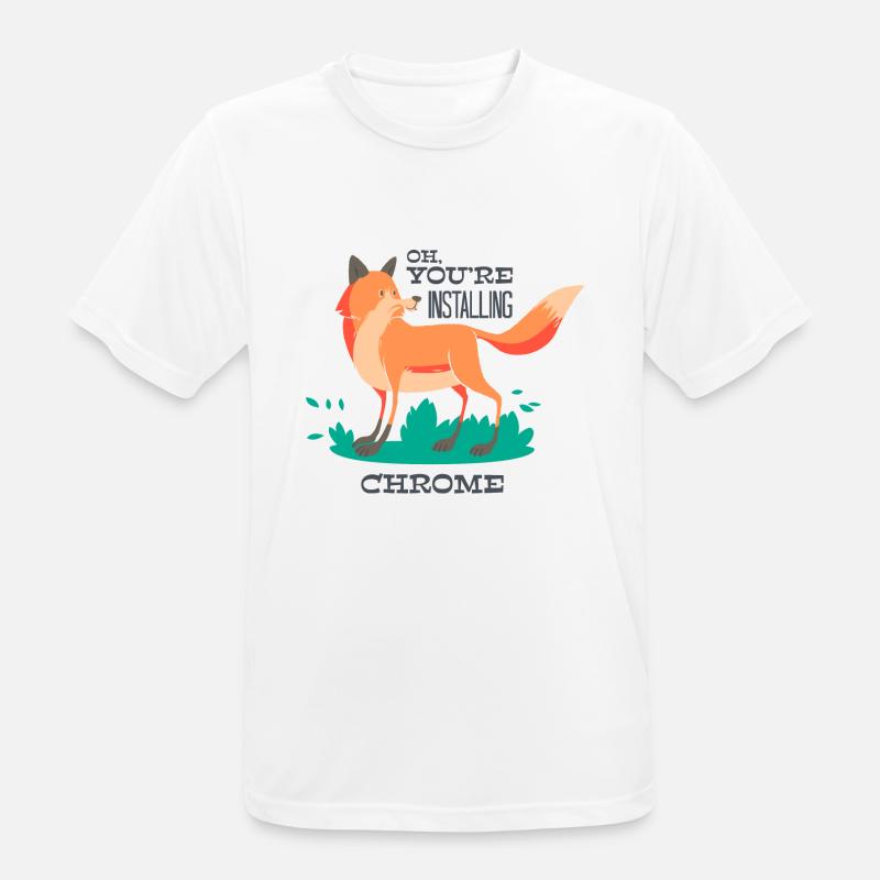 Fuchs-Chrome,Firefox Netz Browser Internet www - Männer T-Shirt atmungsaktiv - Weiß
