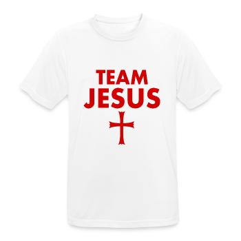 Team jesus cross - Men's Breathable T-Shirt - white - Front - AI Model Male 185 dark (185cm)