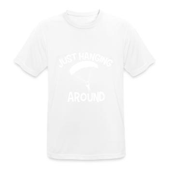 Paragliding Just Hanging Around Funny Paraglider - Men's Breathable T-Shirt - white - Front - AI Model Male 185 dark (185cm)