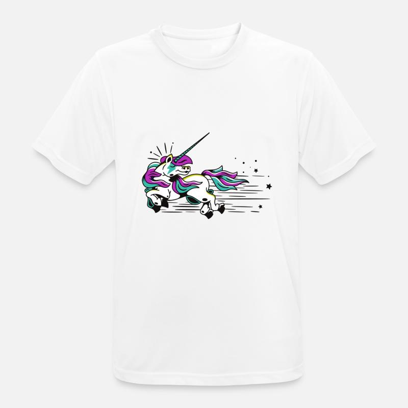Fliegendes Einhorn - Männer T-Shirt atmungsaktiv - Weiß