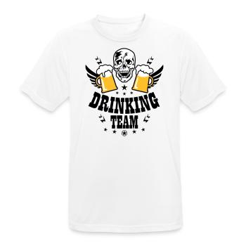 83 Totenkopf Skull 2 Bier DRINKING TEAM Beer - Männer T-Shirt atmungsaktiv - Weiß - Vorne - AI Model Male 185 dark (185cm)