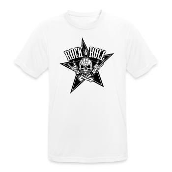 Rock and roll skull - Tête de mort - T-shirt respirant Homme - blanc - Devant - AI Model Male 185 dark (185cm)