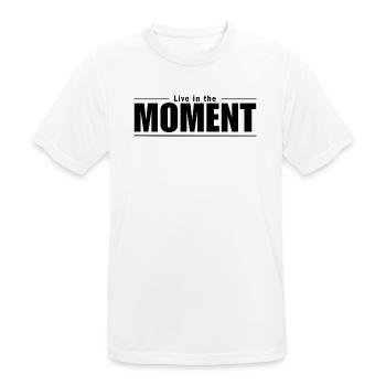 Vivez l’instant présent - T-shirt respirant Homme - blanc - Devant - AI Model Male 185 dark (185cm)