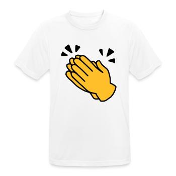 Emoji Applaus Skizze Farbe - Männer T-Shirt atmungsaktiv - Weiß - Vorne - AI Model Male 185 dark (185cm)