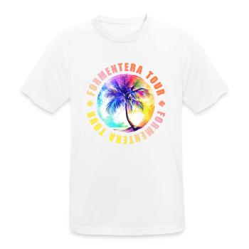 Formentera Tour Colorful - Men's Breathable T-Shirt - white - Front - AI Model Male 185 dark (185cm)