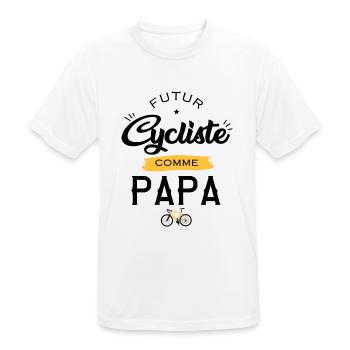 future cyclist as dad birth father and son - Men's Breathable T-Shirt - white - Front - AI Model Male 185 dark (185cm)