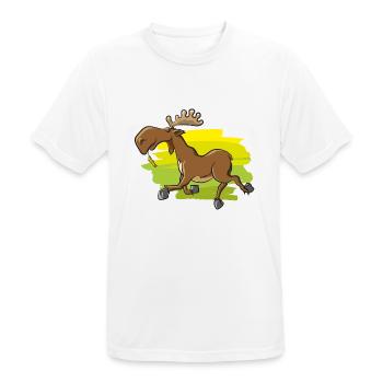 Lustiger Elch - Männer T-Shirt atmungsaktiv - Weiß - Vorne - AI Model Male 185 dark (185cm)