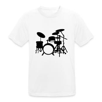 Drums - Men's Breathable T-Shirt - white - Front - AI Model Male 185 dark (185cm)