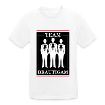 Groom Team Bachelor Wedding - Men's Breathable T-Shirt - white - Front - AI Model Male 185 dark (185cm)