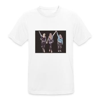 Concevez trois copines dans un style pop art sombre - T-shirt respirant Homme - blanc - Devant - AI Model Male 185 dark (185cm)