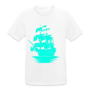 Bateau voilier marine Marine Fantasy Maritim Jolle - T-shirt respirant Homme - blanc - Devant - AI Model Male 185 dark (185cm)