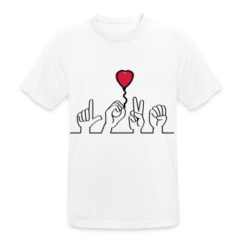 Slogan love - love. I love you, in love - Men's Breathable T-Shirt - white - Front - AI Model Male 185 dark (185cm)