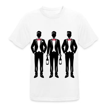 L’équipe du marié - T-shirt respirant Homme - blanc - Devant - AI Model Male 185 dark (185cm)