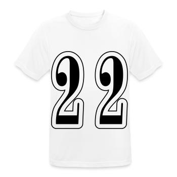 22 Number symbol - Men's Breathable T-Shirt - white - Front - AI Model Male 185 dark (185cm)