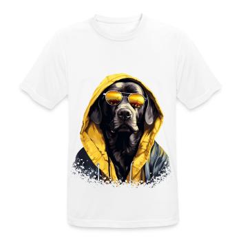 Urban Retriever: Streetwise Labrador Vibes - Men's Breathable T-Shirt - white - Front - AI Model Male 185 dark (185cm)