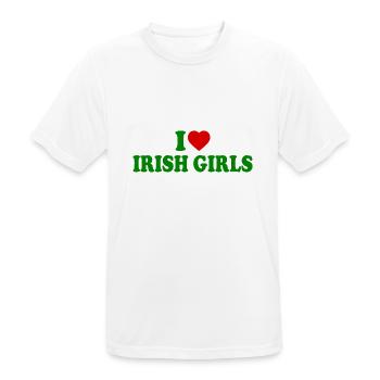 I love irish girls - Männer T-Shirt atmungsaktiv - Weiß - Vorne - AI Model Male 185 dark (185cm)