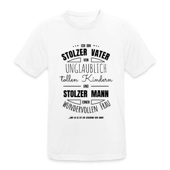 Vatertag lustiger Spruch - Frau - Kinder - Familie - Männer T-Shirt atmungsaktiv - Weiß - Vorne - AI Model Male 185 dark (185cm)