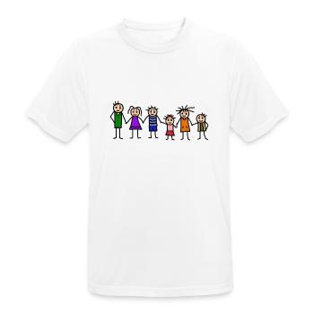 Familie mit vielen Kindern - Männer T-Shirt atmungsaktiv - Weiß - Vorne - AI Model Male 185 dark (185cm)