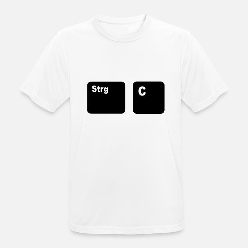 Strg + C Copy and Paste - Männer T-Shirt atmungsaktiv - Weiß
