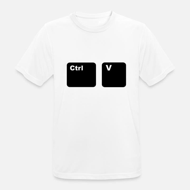 Ctrl + V Copy and Paste - Männer T-Shirt atmungsaktiv - Weiß