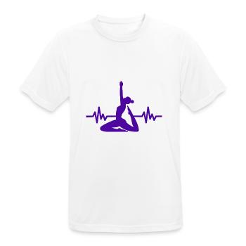 Heartbeat Gymnastics - Meditation Gymnastics Yoga - Men's Breathable T-Shirt - white - Front - AI Model Male 185 dark (185cm)