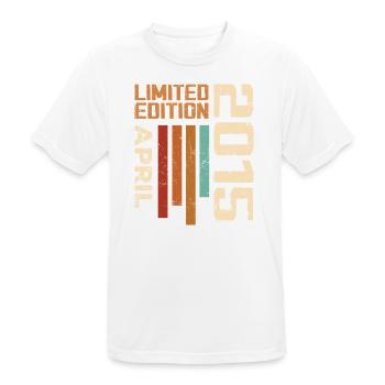 Né En Avril 2015 Cadeau D'anniversaire 2015 Retro - T-shirt respirant Homme - blanc - Devant - AI Model Male 185 dark (185cm)