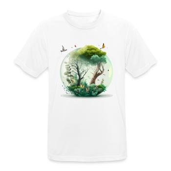 The miniature forest - Men's Breathable T-Shirt - white - Front - AI Model Male 185 dark (185cm)