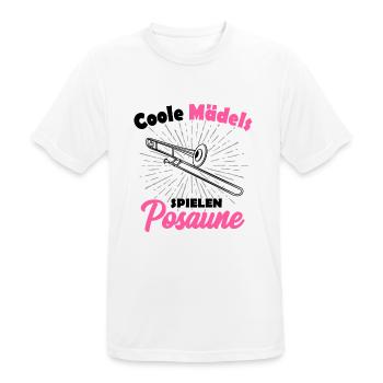 Posaune - Männer T-Shirt atmungsaktiv - Weiß - Vorne - AI Model Male 185 dark (185cm)