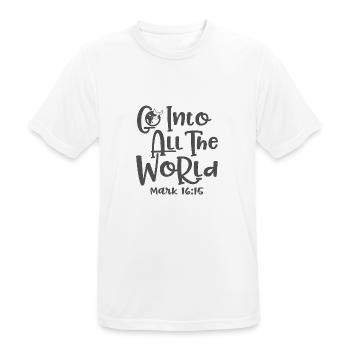 Christliches Design Geh in alle Welt Markus 16:15 - Männer T-Shirt atmungsaktiv - Weiß - Vorne - AI Model Male 185 dark (185cm)