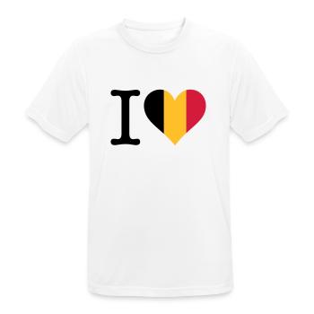 Ich liebe Belgien - Männer T-Shirt atmungsaktiv - Weiß - Vorne - AI Model Male 185 dark (185cm)
