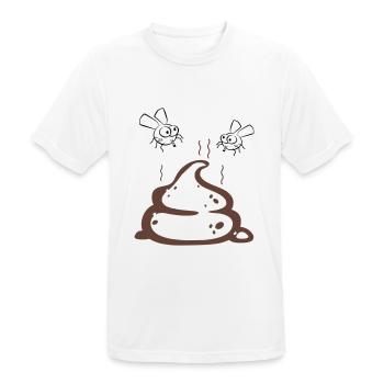 Scheisse mit Fliegenpaar - Männer T-Shirt atmungsaktiv - Weiß - Vorne - AI Model Male 185 dark (185cm)