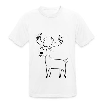 Elch Comic Tier - Männer T-Shirt atmungsaktiv - Weiß - Vorne - AI Model Male 185 dark (185cm)