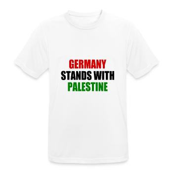 germany stands with palestine - T-shirt respirant Homme - blanc - Devant - AI Model Male 185 dark (185cm)