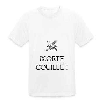 Morte Couille ! Réplique culte - Les Visiteurs - T-shirt respirant Homme - blanc - Devant - AI Model Male 185 dark (185cm)