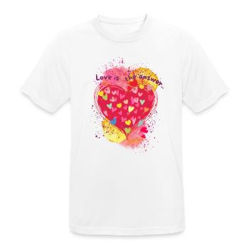 L’amour est la réponse. - T-shirt respirant Homme - blanc - Devant - AI Model Male 185 dark (185cm)