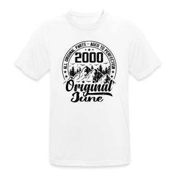 2000 June Original: 24 Years Anniversary Gift - Men's Breathable T-Shirt - white - Front - AI Model Male 185 dark (185cm)