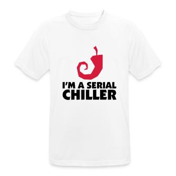 I m a Serial Chiller - Men's Breathable T-Shirt - white - Front - AI Model Male 185 dark (185cm)