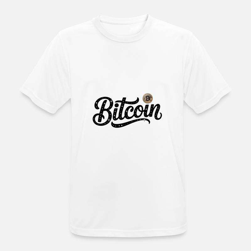 Bitcoin Logo - Crypto Coding Sticker - Männer T-Shirt atmungsaktiv - Weiß