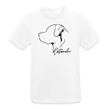 Rottweiler Profil Chiens Chien Wilsigns - T-shirt respirant Homme - blanc - Devant - AI Model Male 185 dark (185cm)