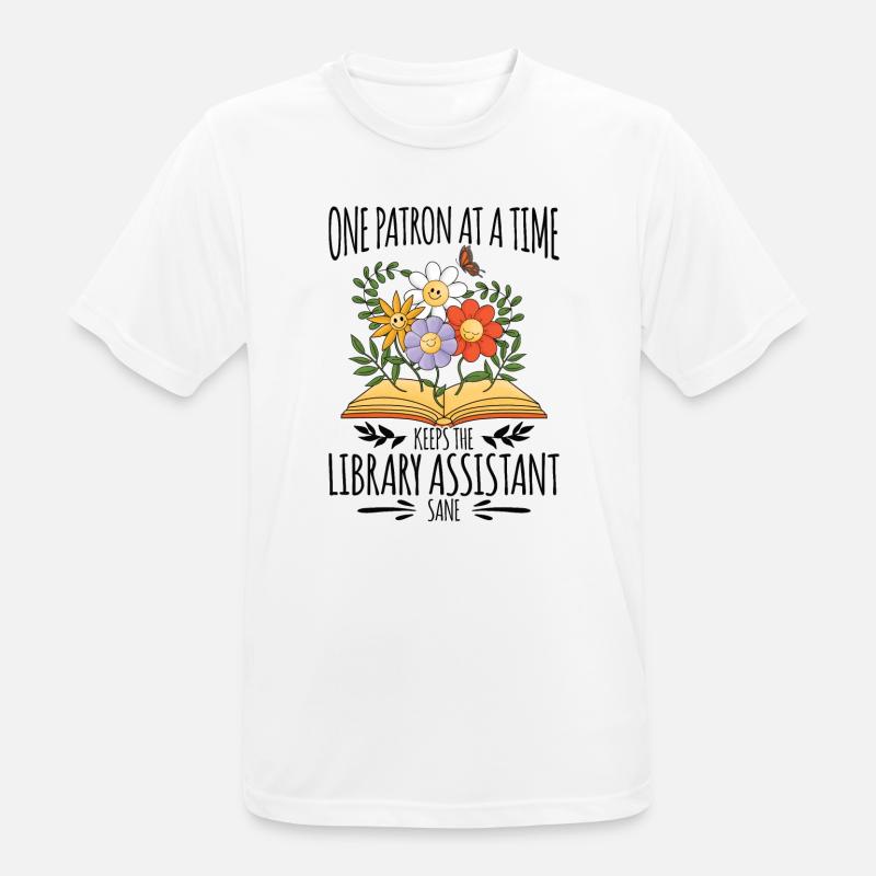 Library Aide Funny Library Assistant - Men's Breathable T-Shirt - white
