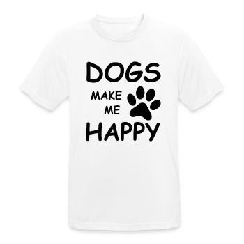 Dog Hund - Männer T-Shirt atmungsaktiv - Weiß - Vorne - AI Model Male 185 dark (185cm)