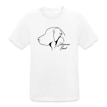 Profil de chien courant lituanien Chiens de chasse Chiens Wilsigns - T-shirt respirant Homme - blanc - Devant - AI Model Male 185 dark (185cm)