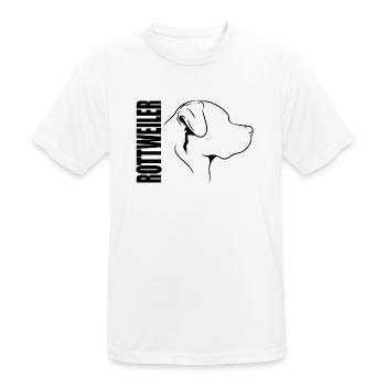 Rottweiler Profil Chiens Chien Wilsigns - T-shirt respirant Homme - blanc - Devant - AI Model Male 185 dark (185cm)