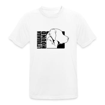 Profil de chien courant lituanien Chiens de chasse Chiens Wilsigns - T-shirt respirant Homme - blanc - Devant - AI Model Male 185 dark (185cm)