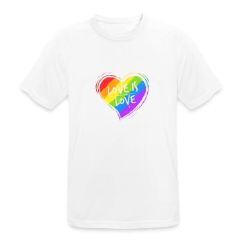 Liebe ist Liebe Herz LGBT Pride Design Schwul Lesbe - Männer T-Shirt atmungsaktiv - Weiß - Vorne - AI Model Male 185 dark (185cm)