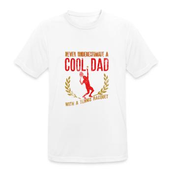 Never Underestimate A Cool Dad With A Racquet - Men's Breathable T-Shirt - white - Front - AI Model Male 185 dark (185cm)