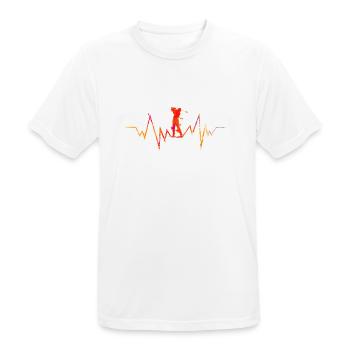 Golf Heartbeat Cool Gift For Golfer and Sport - Men's Breathable T-Shirt - white - Front - AI Model Male 185 dark (185cm)
