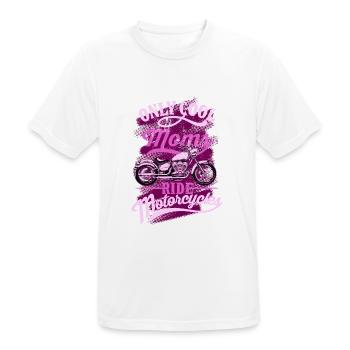 Seules les mamans cool montent des motos Drôle de cadeau pour - T-shirt respirant Homme - blanc - Devant - AI Model Male 185 dark (185cm)