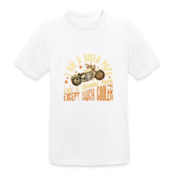 I Am A Biker Papa design Cadeau pour grand-père - T-shirt respirant Homme - blanc - Devant - AI Model Male 185 dark (185cm)