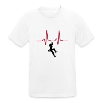 Kletterin und Herzschlag, Klettern - Männer T-Shirt atmungsaktiv - Weiß - Vorne - AI Model Male 185 dark (185cm)